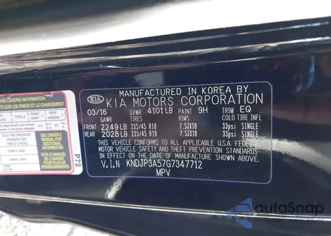 2016 Kia Soul + из США, поврежденный, VIN KNDJP3A57G7347712